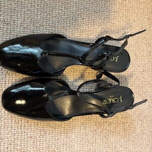 J. Crew Black Patent Leather Slingback Heels